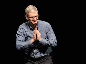 Tim Cook, CEO of Apple, speaks during the Apple World Wide Developers Conference (WWDC) in San Francisco