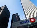 The BMO office tower is shown in Toronto's financial district.