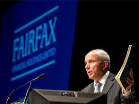 Fairfax Financial CEO Prem Watsa at the company's annual report at an annual general meeting in Toronto.