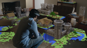Minecraft played using Microsoft's augmented reality HoloLens technology.