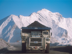 A truck hauls a load at Teck Resources Coal Mountain operation near Sparwood, B.C.