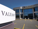 The head office and logo of Valeant Pharmaceuticals.