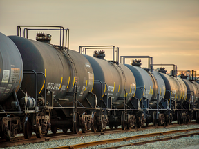 Oil-by-rail shipments from Hardisty, Alta. are expected to continue increasing as oilsand ouput grows when new projects, started before the oil price slump, come on stream.