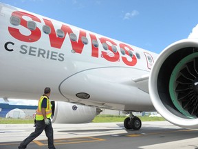 Swiss International Air Lines, the launch customer for the CSeries, placed an order for 30 CS100 jets