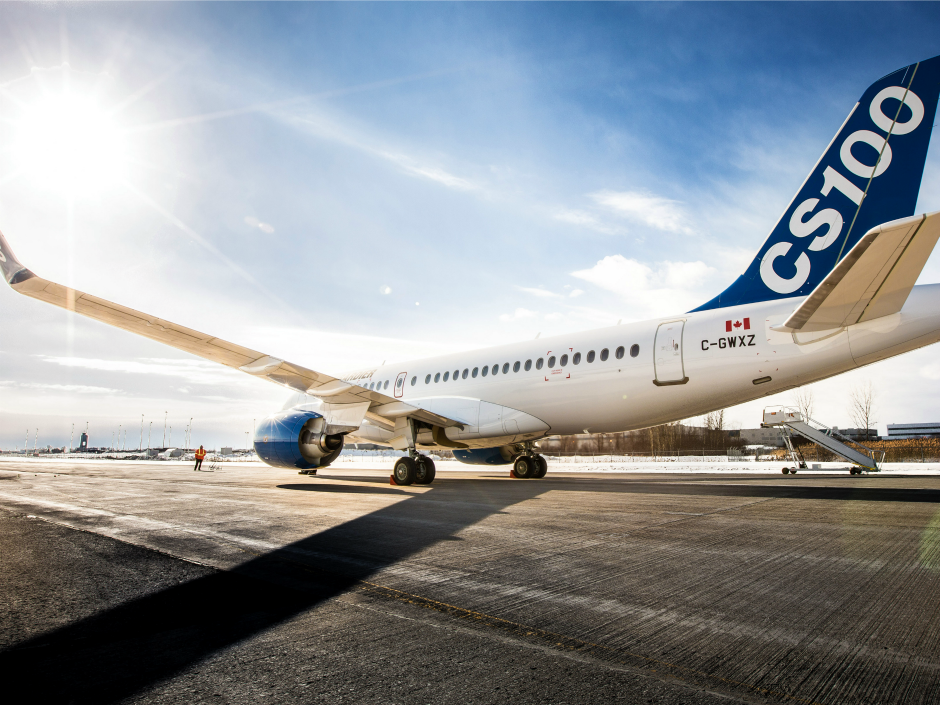 The Bombardier CS100 has a successful first flight
