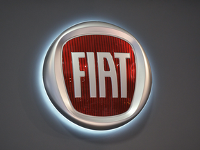 A Fiat logo is seen at the 2016 Washington Auto Show in Washington, DC.