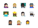 Google emojis show women in a number of roles.