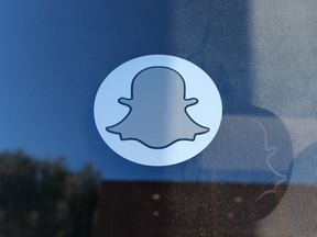 Logo of Snapchat is seen at the front entrance of the headquarters of Snapchat in Venice, California.