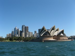 The skyline in Sydney, Australia.
