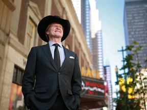 FirstEnergy's Jim Davidson stands outside Flames Central on Stephen Avenue Mall in Calgary.