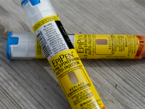 Mylan NV's EpiPen allergy shots sit on display