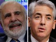 The Wall Street Journal reports that Carl Icahn, left, mulled selling his roughly US$1 billion Herbalife stake to a group that included Bill Ackman, right, whose hedge fund Pershing Square Capital Management is short the stock.