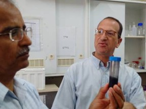 Dr. Chahar is holding a sample of Zenyatta graphene in a vial produced in the lab at BGU. 
Dispersion of graphene is critical for use in material such as concrete.