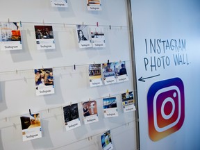 The Instagram Photo Wall inside Facebook Canada's headquarters in Toronto.
