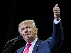 Donald Trump during a rally in Jacksonville, Florida.