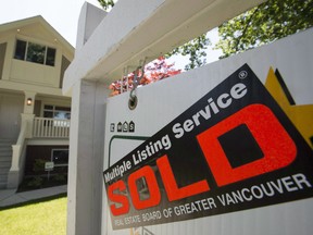 A sold sign is pictured outside a home in Vancouver