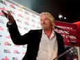 Virgin Founder Sir Richard Branson talks during the opening of Canada's first Virgin Mobile flagship store in Montreal in June 2011.