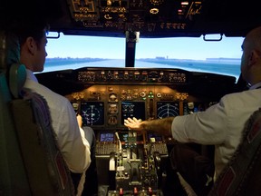 A CAE flight simulator.