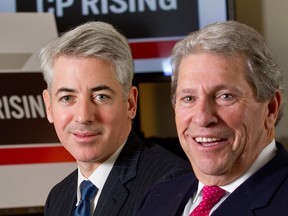Bill Ackman, left, led the effort to install a new board and new management, including attracting former CN Rail boss Hunter Harrison out of retirement to head the railway.