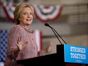 Democratic presidential candidate Hillary Clinton speaks at a rally at University of North Carolina, in Greensboro, N.C.