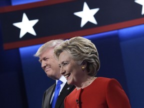 Republican presidential nominee Donald Trump, left, and Democratic presidential nominee Hillary Clinton