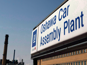 General Motors car assembly plant in Oshawa.