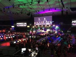 Anyone who wants to can get a taste of what it's like to be a professional gamer in MineCon's builder and battling tournament arena.