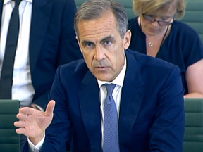 Bank of England governor Mark Carney answers questions in front of the Commons Treasury Select Committee in the Houses of Parliament, central London on Wednesday.