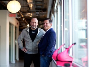 Co-founders Frederic Chanay, left, and Stephane Marceau  knew nothing about textiles when they launched OMSignal to make smart clothing. Still, their flagship product — a smart sport bra for runners — racked up 10,000 orders before its pilot launch.