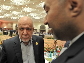 Iran's Oil Minister Bijan Namdar Zanganeh attends the opening session of the 15th International Energy Forum Ministerial meeting in Algiers, Algeria, Tuesday.