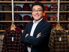 Uniqlo Canada COO Yasuhiro Hayashi poses at the Uniqlo's first Canadian retail clothing store in Toronto