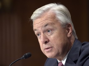Wells Fargo Chief Executive Officer John Stumpf testifies on Capitol Hill in Washington, before the Senate Banking Committee.