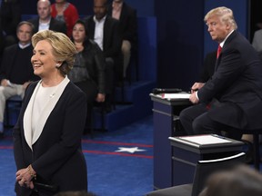 A perceived win for HIllary Clinton in Sunday's second presidential debate has boosted U.S. markets on Monday morning.