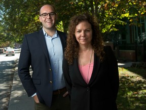 Alex Dagg (right), Airbnb's Canadian policy lead and Christopher Nulty, Airbnb's public affairs lead for North America in Toronto, Ontario