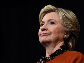 US Democratic presidential nominee Hillary Clinton at a campaign rally this week.