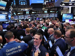 North American stocks are rising this morning as better-than-expected results from JPMorgan and Citigroup lifted financial stocks.