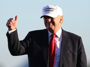 Donald Trump speaks during a campaign rally at the Collier County Fairgrounds in Florida.