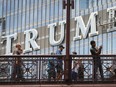 The TRUMP sign on the outside of the Trump Tower on in Chicago.