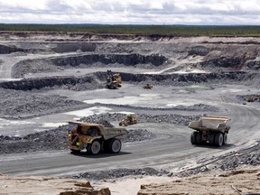 A November 2013 handout photo of Detour Gold's Detour Lake open pit mining.