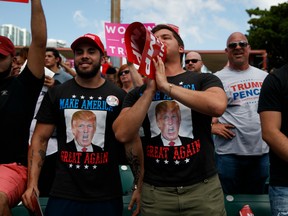 Supporters of Republican presidential candidate Donald Trump during a campaign rally