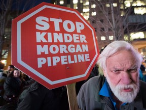 Demonstrators turn out against the Kinder Morgan Trans Mountain Pipeline expansion project in Vancouver. Prime Minister Justin Trudeau approved the project.
