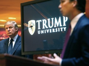 Donald Trump at the 2005 launch in New York of Trump University.