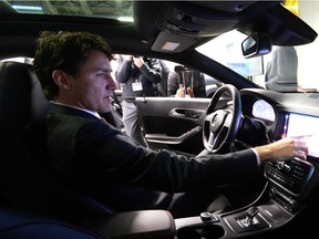 Prime Minister Justin Trudeau visits the Blackberry QNX facility in Ottawa on Monday, Dec 19, 2016.