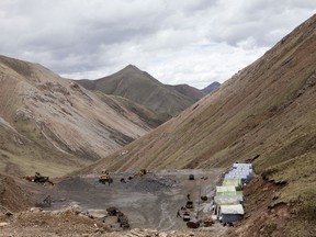 A camp is based at a lead and zinc mine in the village of Xingniangda, in the southern part of Qinghai Province, China.