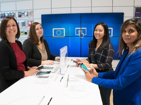 Samsung Canada employees (L-R) Christine Grecco, Ashely Grant, Catherine Gorospe and Yasmeen Khan.