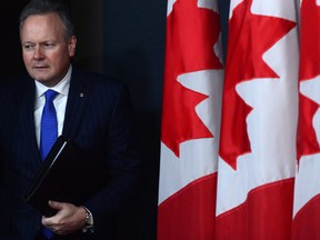 Bank of Canada Governor Stephen Poloz arrives at the press conference in Ottawa on Thursday.