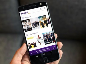 The Shomi app on Google's Android operating system.