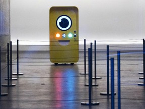 A vending machine containing Snap's Spectacles stands in a closed store in New York.