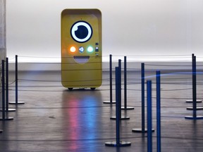 A vending machine containing Snap's Spectacles stands in a closed store, in New York.