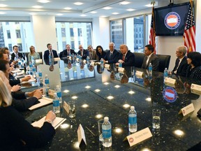 Technology company CEOs meet with Donald Trump at the New York Trump Tower